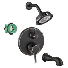 KST15753-04070-88RB Croma C 100 Showerhead Kit with Tub Spout Thermostatic Trim with Diverter and Rough-in in Rubbed Bronze