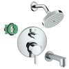 KST04231-04342-13PC Raindance S 150 1-Jet Showerhead 2.0GPM Kit with Tub Spout Thermostatic Trim with Diverter and Rough-in in Chrome