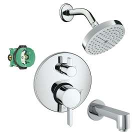 KST04231-04342-13PC Raindance S 150 1-Jet Showerhead 2.0GPM Kit with Tub Spout Thermostatic Trim with Diverter and Rough-in in Chrome