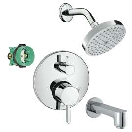 KST04231-27486-13PC Raindance S 150 Air 1-Jet Showerhead Kit with Tub Spout Thermostatic Trim with Diverter and Rough-in in Chrome