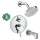KST04231-27486-13PC Raindance S 150 Air 1-Jet Showerhead Kit with Tub Spout Thermostatic Trim with Diverter and Rough-in in Chrome