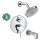 KST04231-27495-13PC Raindance S 150 Air 3-Jet Showerhead Kit with Tub Spout Thermostatic Trim with Diverter and Rough-in in Chrome