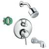 KST15753-28496-88PC Clubmaster Showerhead Kit with Tub Spout Thermostatic Trim with Diverter and Rough-in in Chrome