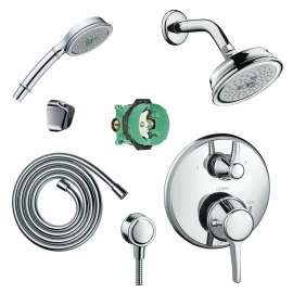 KSH15753-04070-72PC Croma C 100 Showerhead Kit with Handshower Thermostatic Trim with Diverter and Rough-in in Chrome