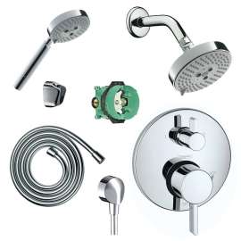 KSH04231-27457-04PC Raindance S 120 Air 3-Jet Showerhead Kit with Handshower Thermostatic Trim with Diverter and Rough-in in Chrome