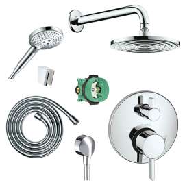 KSH04231-27474-31PC Raindance Downpour Air Showerhead Kit with Handshower Thermostatic Trim with Diverter and Rough-in in Chrome