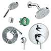 KSH04231-27486-14PC Raindance S 150 Air 1-Jet Showerhead Kit with Handshower Thermostatic Trim with Diverter and Rough-in in Chrome