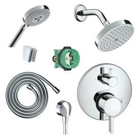KSH04231-27486-14PC Raindance S 150 Air 1-Jet Showerhead Kit with Handshower Thermostatic Trim with Diverter and Rough-in in Chrome