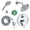 KSH04231-27495-14PC Raindance S 150 Air 3-Jet Showerhead Kit with Handshower Thermostatic Trim with Diverter and Rough-in in Chrome