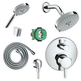 KSH04231-27495-14PC Raindance S 150 Air 3-Jet Showerhead Kit with Handshower Thermostatic Trim with Diverter and Rough-in in Chrome