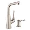 KK04509-04539SO Metris Bar Kitchen Faucet with Soap Dispenser in Steel Optic