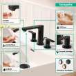Hansgrohe Rebris S Widespread Faucet 110 With Pop-Up Drain, 1.2 Gpm In Matte Black, 72530671