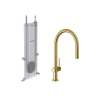 Hansgrohe Talis N Higharc Kitchen Faucet, O-Style, 2-Spray Pull-Down, With Sbox,1.75 Gpm In Brushed Gold Optic, 72801251