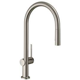 Hansgrohe Talis N Higharc Kitchen Faucet, O-Style 2-Spray Pull-Down, 1.5 Gpm In Stainless Steel Optic, 72857801