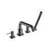 Hansgrohe Tecturis S 4-Hole Roman Tub Set Trim With 1.75 Handshower In Brushed Black Chrome, 73442341