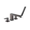 Hansgrohe Tecturis E 4-Hole Roman Tub Set Trim With 1.75 Handshower In Brushed Black Chrome, 73444341