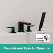 Hansgrohe Tecturis E 4-Hole Roman Tub Set Trim With 1.75 Handshower In Matte Black, 73444671