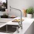 Hansgrohe Metris Select Higharc Kitchen Faucet, 2-Spray Pull-Out With Sbox, 1.75 Gpm In Stainless Steel Optic, 73816801
