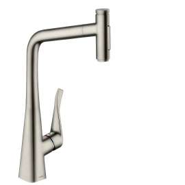 Hansgrohe Metris Select Higharc Kitchen Faucet, 2-Spray Pull-Out With Sbox, 1.75 Gpm In Stainless Steel Optic, 73816801