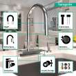 Hansgrohe Aquno Select Higharc Kitchen Faucet, 3-Spray Pull-Down With Sbox, 1.75 Gpm In Chrome, 73831001