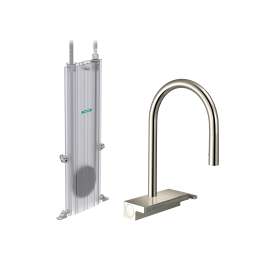 Hansgrohe Aquno Select Higharc Kitchen Faucet, 3-Spray Pull-Down With Sbox, 1.75 Gpm In Polished Nickel, 73831831