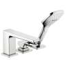 Hansgrohe Metropol 3-Hole Roman Tub Set Trim With Loop Handle And 2.0 Gpm Handshower In Chrome, 74551001