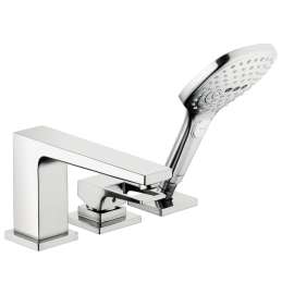 Hansgrohe Metropol 3-Hole Roman Tub Set Trim With Loop Handle And 2.0 Gpm Handshower