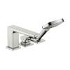 Hansgrohe Metropol 3-Hole Roman Tub Set Trim With Loop Handle And 1.75 Gpm Handshower In Brushed Nickel, 74554821