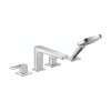 Hansgrohe Metropol 4-Hole Roman Tub Set Trim With Loop Handles And 1.75 Gpm Handshower In Chrome, 74555001