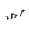 Hansgrohe Vivenis 4-Hole Roman Tub Set Trim With 1.75 Gpm Handshower In Brushed Black Chrome, 75443341