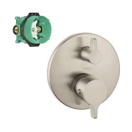 E/S Thermostatic Trim with Volume Control and Diverter with Rough-In in Brushed Nickel