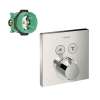K15763-01850BN ShowerSelect E Thermostatic Square 2-Function Trim with Rough-In in Brushed Nickel