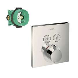 K15763-01850BN ShowerSelect E Thermostatic Square 2-Function Trim with Rough-In in Brushed Nickel