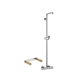 KS04536-16181CR Croma Showerpipe Without Showerhead and Handshower, Thermostatic Basic Set Included in Chrome