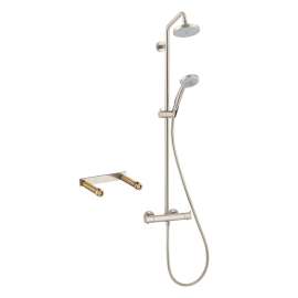 KS27169-16181BN Croma Green Showerpipe, Thermostatic Basic Set Included in Brushed Nickel