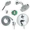 KSH04447-27495-14PC Raindance Shower Faucet Kit with Handshower PBV Trim with Diverter and Rough-in in Chrome