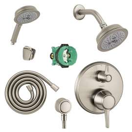 KSH04449-04070-72BN Croma Shower Faucet Kit with Handshower PBV Trim with Diverter and Rough-in in Brushed Nickel