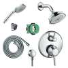 KSH04449-04070-72PC Croma Shower Faucet Kit with Handshower PBV Trim with Diverter and Rough-in in Chrome