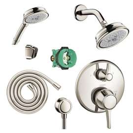 KSH04449-04070-72PN Croma Shower Faucet Kit with Handshower PBV Trim with Diverter and Rough-in in Polished Nickel