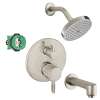 KST04447-04342-13BN Raindance Shower Faucet Kit with Tub Spout PBV Trim with Diverter and Rough-in in Brushed Nickel