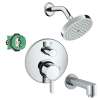 KST04447-04342-13PC Raindance Shower Faucet Kit with Tub Spout PBV Trim with Diverter and Rough-in in Chrome