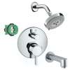 KST04447-27457-13PC Raindance Shower Faucet Kit with Tub Spout PBV Trim with Diverter and Rough-in in Chrome