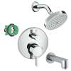KST04447-27486-13PC Raindance Shower Faucet Kit with Tub Spout PBV Trim with Diverter and Rough-in in Chrome