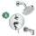 KST04447-27486-13PC Raindance Shower Faucet Kit with Tub Spout PBV Trim with Diverter and Rough-in in Chrome