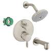 KST04447-27495-13BN Raindance Shower Faucet Kit with Tub Spout PBV Trim with Diverter and Rough-in in Brushed Nickel