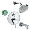 KST04447-27495-13PC Raindance Shower Faucet Kit with Tub Spout PBV Trim with Diverter and Rough-in in Chrome
