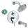 KST04447-27495-13PC Raindance Shower Faucet Kit with Tub Spout PBV Trim with Diverter and Rough-in in Chrome