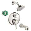 KST04449-04070-88PN Croma Shower Faucet Kit with Tub Spout PBV Trim with Diverter and Rough-in in Polished Nickel