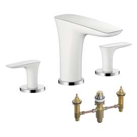 KT15440-06607WC PuraVida 2-Handle Roman Tub Faucet with Rough-In in White/Chrome