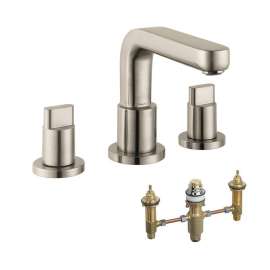 KT31436-06607BN Metris S 2-Handle Roman Tub Faucet with Full Handles Rough-In in Brushed Nickel